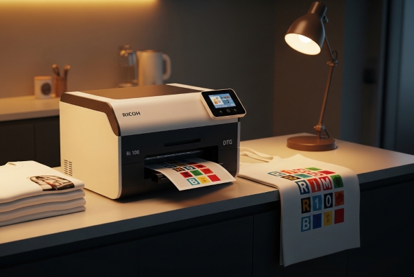Tiskárna Ricoh Ri 100 při potisku triček a textilu ve vysoké kvalitě